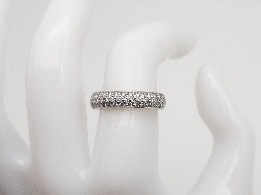 Designer $6000 1.50ct Pavet Set VS F Natural Diamond Platinum 6mm Band Ring 10g