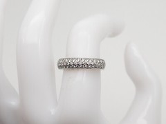 Designer $6000 1.50ct Pavet Set VS F Natural Diamond Platinum 6mm Band Ring 10g