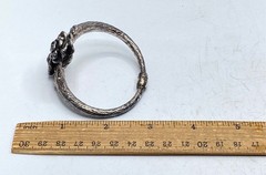 Sterling Silver 925 Double Rose Floral Bypass Bangle Bracelet 6.5″ 21.7g