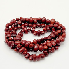 Artisan Hand Strung Red Seed Nut Bead Single Strand Infinity No Clasp Necklace