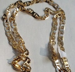 Beautiful Vtg 23″ GoldTone Ladies Necklace Anchor Style Chain w/Original Sheen