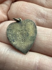 VINTAGE ENAMEL DAVID ANDERSEN ROSE FLOWER HEART STERLING CHARM