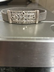 JUDITH JACK Vintage Mesh Stretch Bracelet Sterling Silver and marcasites (80-90)