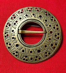 VINTAGE LARGE BRONZE DAVID ANDERSEN NORWAY SASH PIN FOLKEMUSEET FOLK MUSEUM