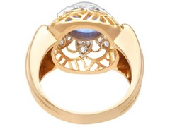 2.51ct Ceylon Sapphire and 0.24ct Diamond 18ct Yellow Gold Platinum Dress Ring