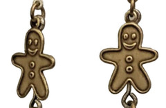 Susan Richardson vintage earrings dangle mixed metals gingerbread snowflakes