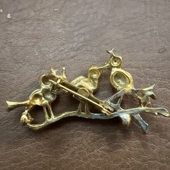 Vintage Gerry’s 3 Birds on Branch Rhinestone Brooch Pin Gold Tone