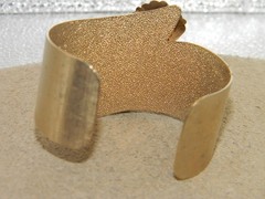 Vintage Judy Lee Leaf and Rhinestone Cuff Bracelet Goldtone