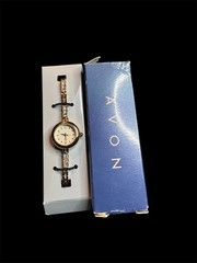 Vintage Avon 2003 Sparkle Tennis Bracelet Watch Gold Tone NIB