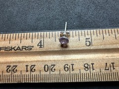 0.66g Vintage Sterling Silver 925 Purple Round Stud Earrings Dainty Elegant M