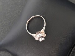 Sterling Silver 925 Pear Baguette Halo Ring Size 9.75 Signed RJ 3.51 grams