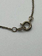 Vintage Gold Tone Open Circle Pendant Necklace Rhinestone Slide Chain 1980s