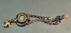 Antique Lavalier Pendant Victorian Gold & Silver Garnet Pearl Turquoise