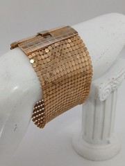 NOIR 1980s Gold Plated Wide Mesh Metal bracelet size 7 (read)