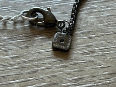 Dark Silver Tone JCM Brass CZ Compass Pendant Necklace