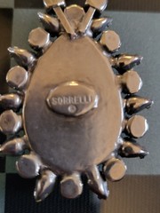 Vintage Sorrelli Smoky Gray Black Diamond Crystal Teardrop Necklace & Ring Set