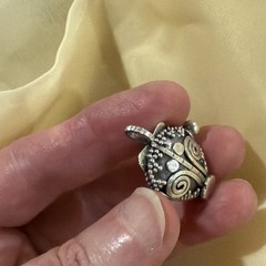 Silver Asymmetrical Pendant Charm for Unisex Adults Fashion Jewelry Tribal Mask