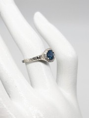Antique 1920s $3000 1ct Ceylon Blue Sapphire 19k White Gold Filigree Ring