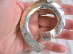 HUGE BOLD OVERSIZED SWIRL CIRCLE PIN MEXICO 925 STERLING SILVER STUDIO PIECE