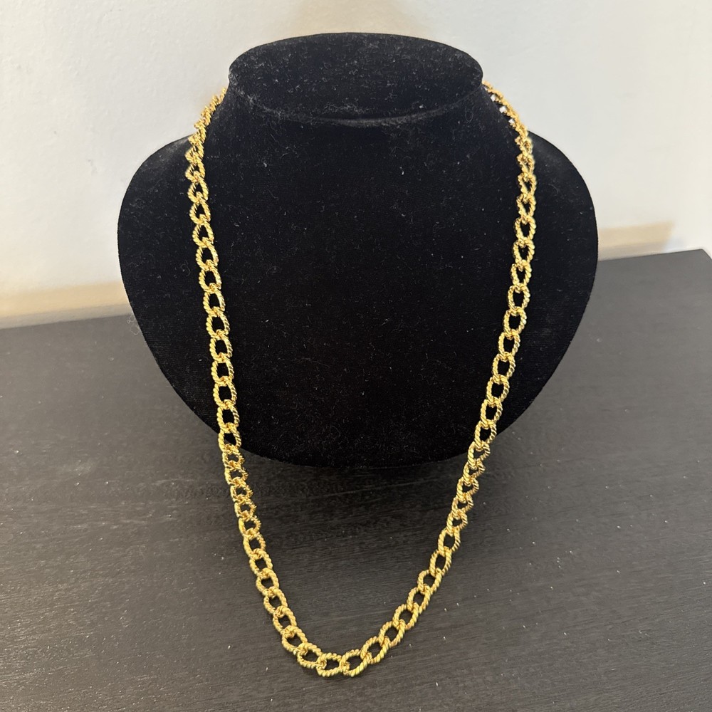 Vintage Erwin Pearl? Gold Plated Cable Chain Link Necklace 14 1/2” Heavy Unisex