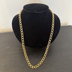 Vintage Erwin Pearl? Gold Plated Cable Chain Link Necklace 14 1/2” Heavy Unisex