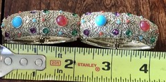R.J. GRAZIANO STRETCH Jewels Etruscan Style BANGLE GLOBAL DESTINY ~ Nds Restrung