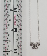 VTG 925 FAS Butterfly Necklace 16in Adjustable Sterling Silver Choker Thailand