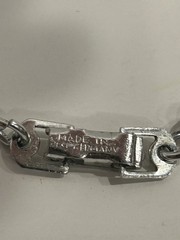 W. GERMANY Aluminum Necklace Pendant Silver Tone Palm Trees Beach 2-sided Hawaii
