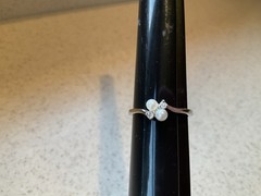Vintage Sterling Silver Ring Size 10.5 Pearls w Rhinestones 925 PAD 2.4g