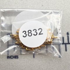Vintage Gold Tone Metal Faux Pearl Accent Brooch Abstract Mid Century Brutalist