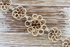 VINTAGE RETRO ERA KNOT SWIRL GOLD FILLED CHAIN LINK NECKLACE 15.25″ 1940’S