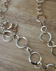 Gold tone round link Necklace 32″
