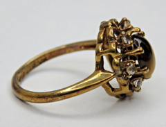 Vintage Uncas Mfg Co 14Kt HGE Electroplated Ladies Tiger Eye Size 6 Ring