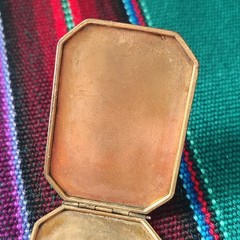 Marathon AWH Gold Colored Rectangular Monogram Photo Keepsake Locket Pendant