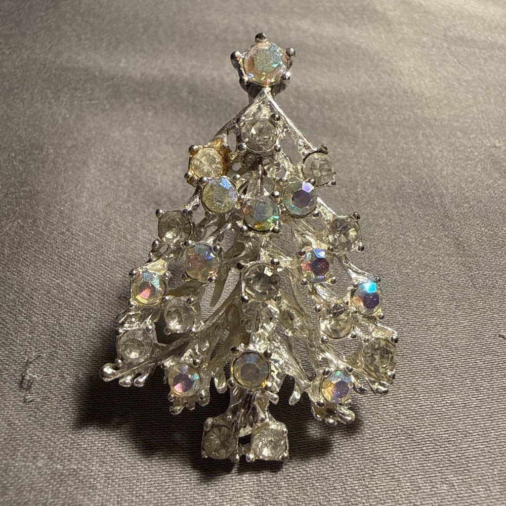 Vintage Aurora Christmas Tree Brooch
