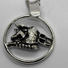 Pendant Necklace Pristine Sarah Coventry 1974 Zodiac Taurus Silver Tone