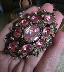 Deco Era Pink High End Glamorous Brooch