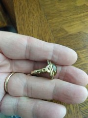 Antique Woman’s Tiger’s Eye 1/20 10K Gold Filled Ring 5 1/2 Signed C & C