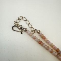 Jay King Necklace Pink Opal Graduated Disc Coin Sterling Silver Beaded 925