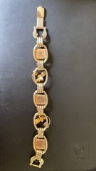 Vintage Juliana DeLizza & Elster D&E 5 Link Bracelet Unsigned White Milk Glass