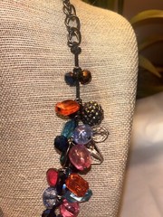 Necklace With Plastic and Glass Beads Multi Color 24” Lot JJ