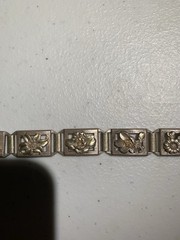 Vintage Silver Floral Panel Bracelet