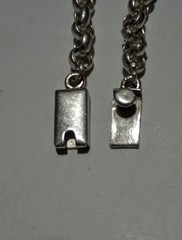 80s Vintage Silver Rolo Link Bracelet Box Lock TM Mexico 925 stamped 9.25″ •7mm