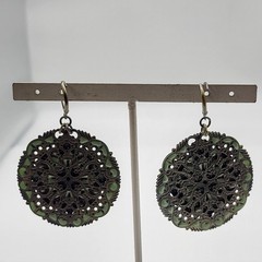 Fabulous bold enamel metal pierced dangle earrings Spring flowers boho