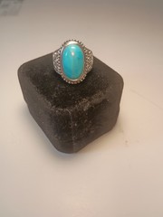 🔥Vintage Sterling Silver Turquoise Ring Size 7.5 Beautiful Priced to Sell 🔥