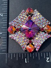 Stunning Vintage Watermelon AB High End Rhinestone Brooch