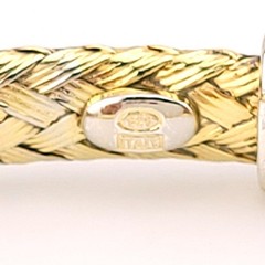 Dyadema Sterling Silver Gold Vermeil Mesh Braided Weave Basket 6.5″ In Bracelet