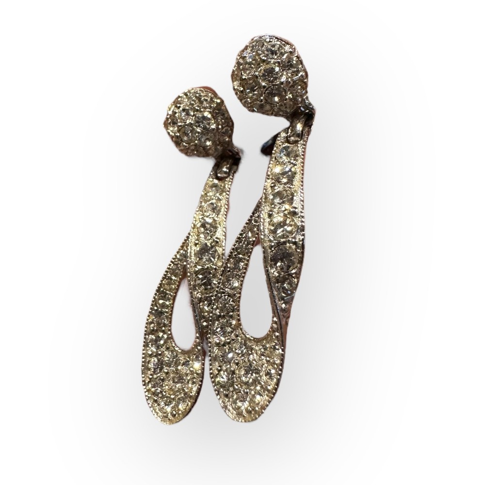 Bogoff Vintage Rhinestone Twist Clip on Earrings