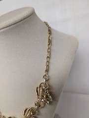 Vintage Costume Necklace Rhinestones Gold Tone Pristine Condition Coro-like