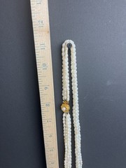 Vintage 5 Strand 23” Freshwater Pearl Necklace Sterling Silver Flower Clasp
